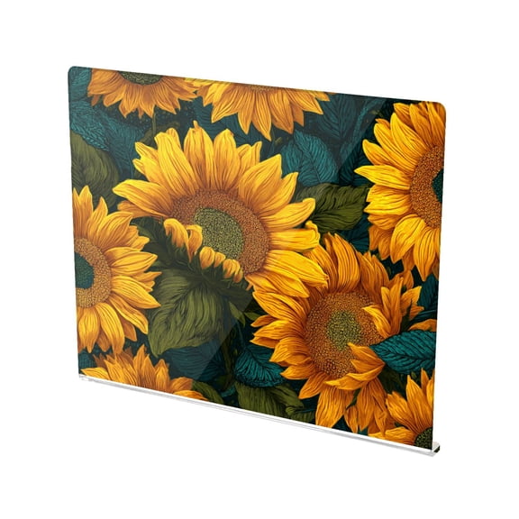 13.4" x 16.5" Food-Grade Acrylic Cutting Board Non-Slip Kitchen Chopping Board Clustered Sunflowers