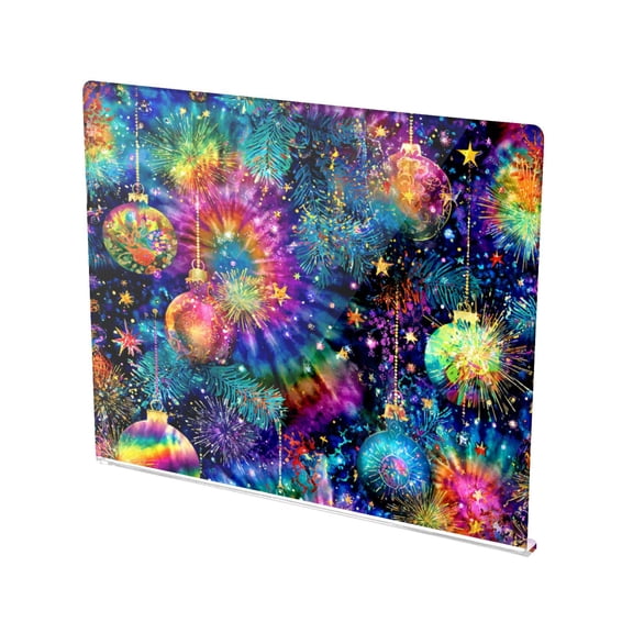 13.4" x 16.5" Food-Grade Acrylic Cutting Board Non-Slip Kitchen Chopping Board Colorful Tie-dye Background