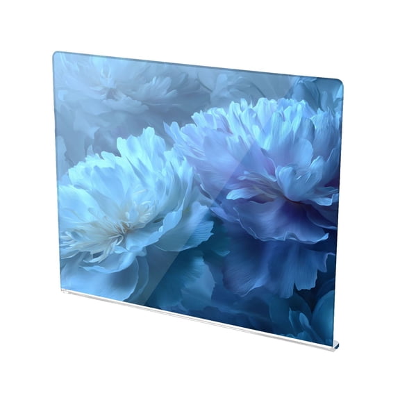 13.4" x 16.5" Food-Grade Acrylic Cutting Board Non-Slip Kitchen Chopping Board Cool-toned Lotus Flowers Pattern