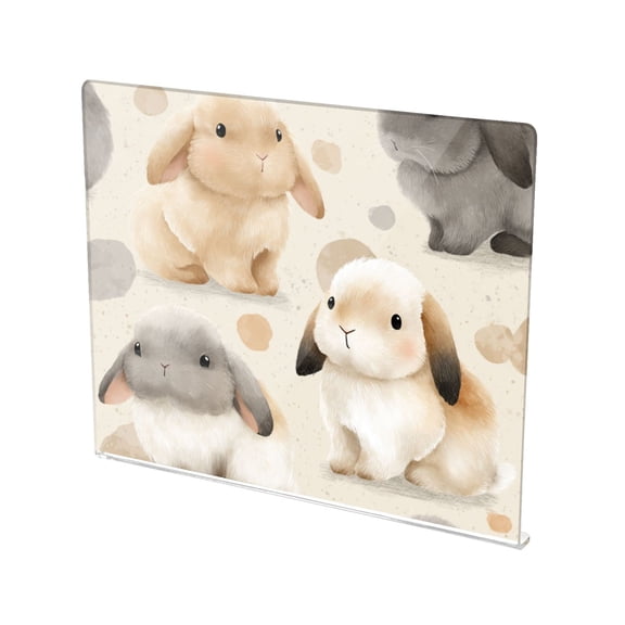 13.4" x 16.5" Food-Grade Acrylic Cutting Board Non-Slip Kitchen Chopping Board Creamy Lop Bunnies