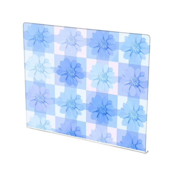 13.4" x 16.5" Food-Grade Acrylic Cutting Board Non-Slip Kitchen Chopping Board Cute Blue Gingham Flowers