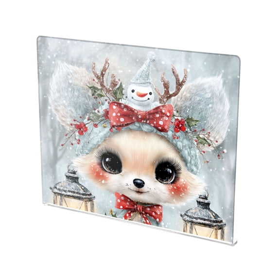 13.4" x 16.5" Food-Grade Acrylic Cutting Board Non-Slip Kitchen Chopping Board Cute Kawaii Fox Pattern