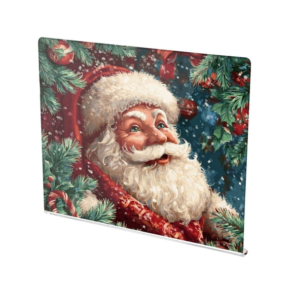 13.4" x 16.5" Food-Grade Acrylic Cutting Board Non-Slip Kitchen Chopping Board Cute Smiling Santa Claus