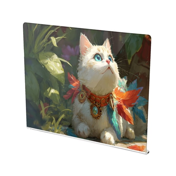 13.4" x 16.5" Food-Grade Acrylic Cutting Board Non-Slip Kitchen Chopping Board Decorative Cat