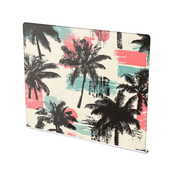 13.4" x 16.5" Food-Grade Acrylic Cutting Board Non-Slip Kitchen Chopping Board Distressed Palm Pattern