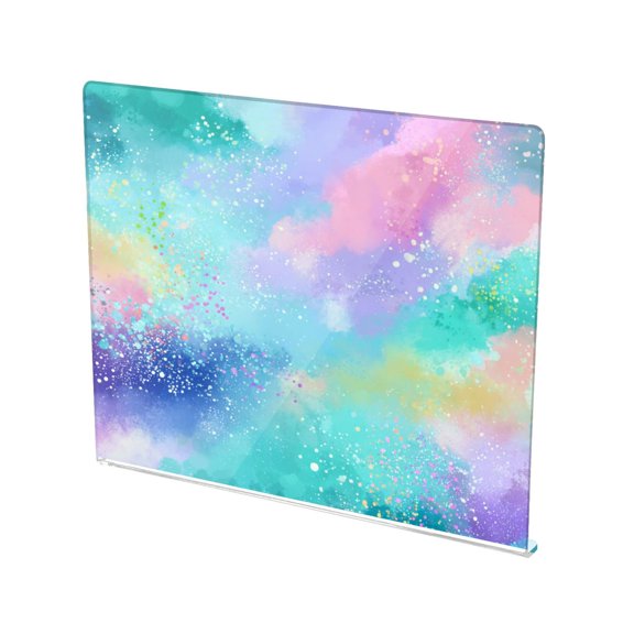 13.4" x 16.5" Food-Grade Acrylic Cutting Board Non-Slip Kitchen Chopping Board Dreamy Pastel Splatter Design