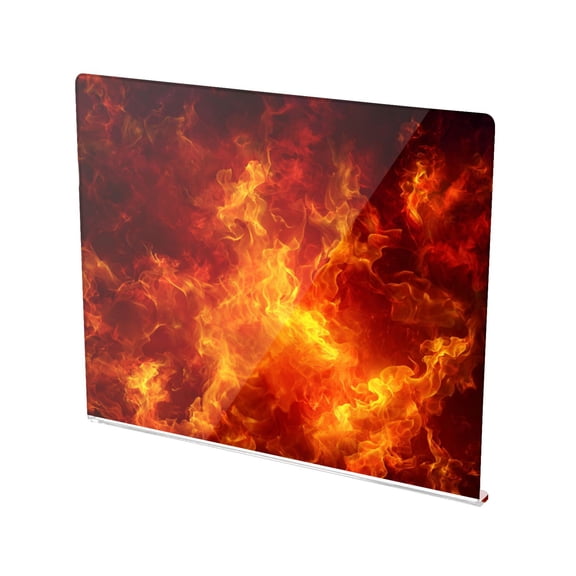 13.4" x 16.5" Food-Grade Acrylic Cutting Board Non-Slip Kitchen Chopping Board Dynamic Fire Flame Pattern