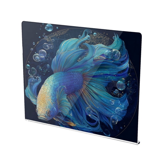 13.4" x 16.5" Food-Grade Acrylic Cutting Board Non-Slip Kitchen Chopping Board Elegant Betta Fish