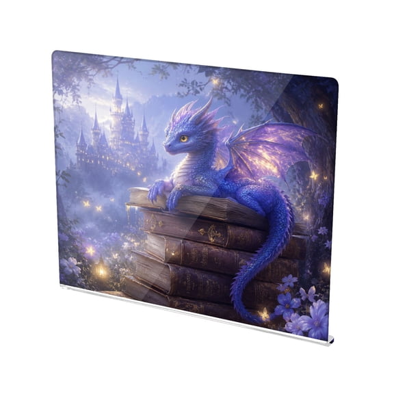 13.4" x 16.5" Food-Grade Acrylic Cutting Board Non-Slip Kitchen Chopping Board Fantasy Dragon Castle Design