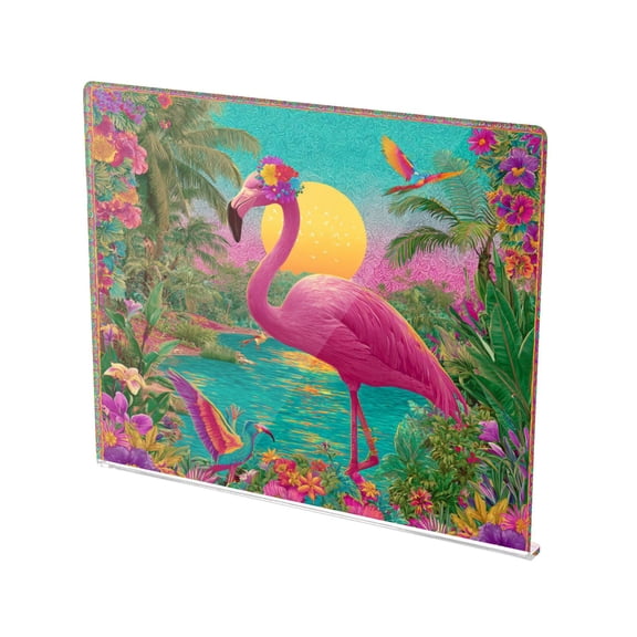 13.4" x 16.5" Food-Grade Acrylic Cutting Board Non-Slip Kitchen Chopping Board Flamingo Resort Style