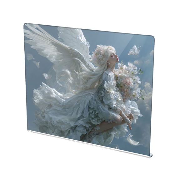 13.4" x 16.5" Food-Grade Acrylic Cutting Board Non-Slip Kitchen Chopping Board Flower Angel