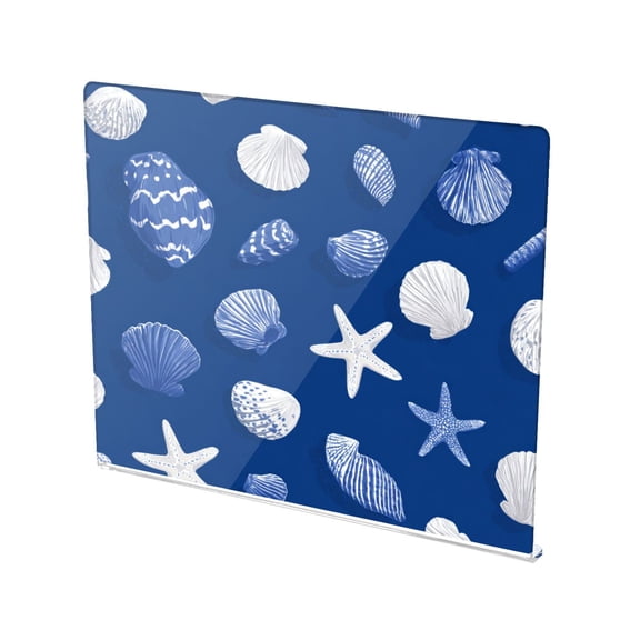 13.4" x 16.5" Food-Grade Acrylic Cutting Board Non-Slip Kitchen Chopping Board Fresh Coastal Seashell Pattern