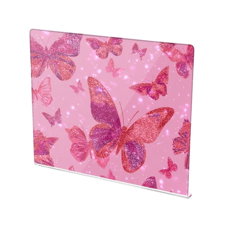 13.4" x 16.5" Food-Grade Acrylic Cutting Board Non-Slip Kitchen Chopping Board Glittering Sequin Butterfly