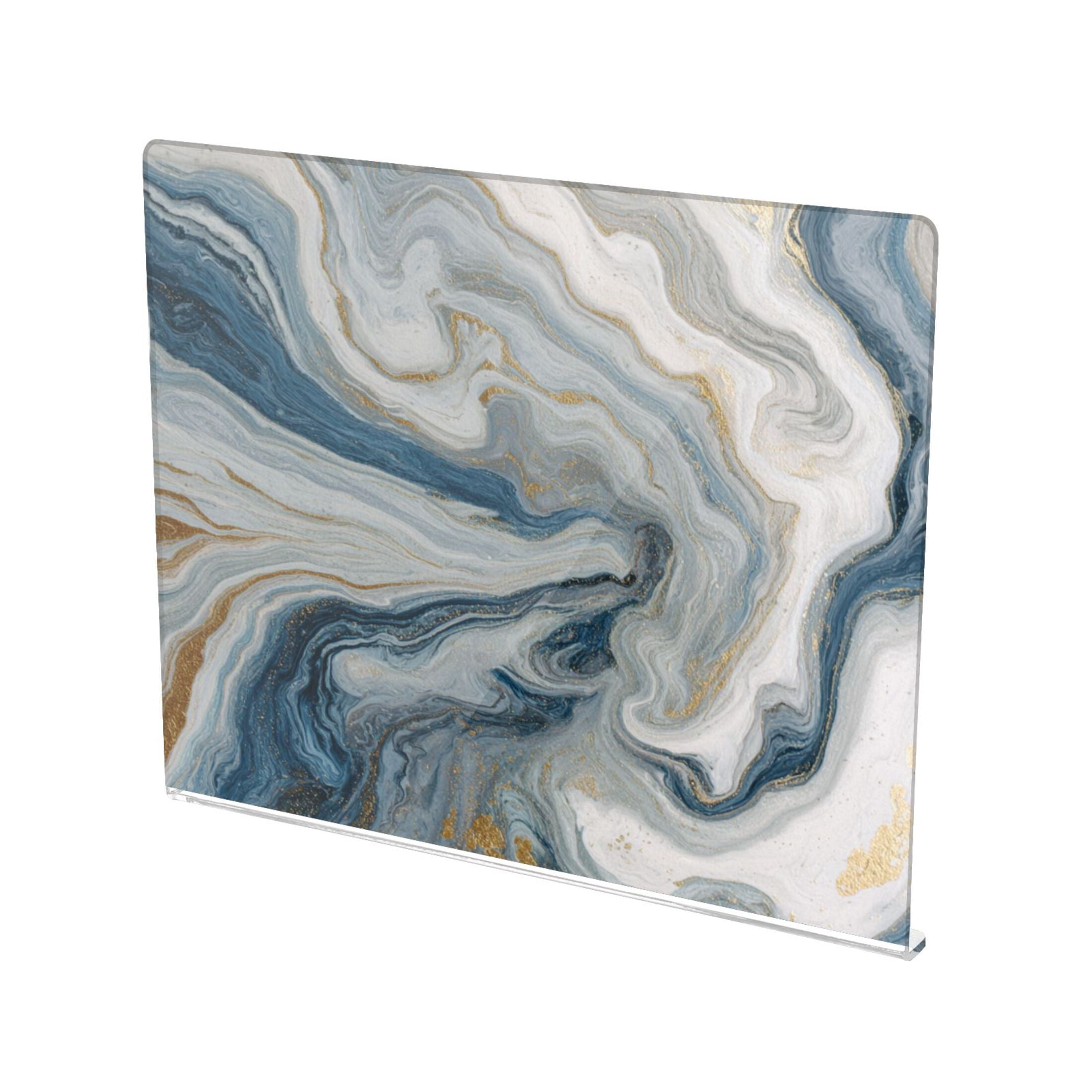 13.4" x 16.5" Food-Grade Acrylic Cutting Board Non-Slip Kitchen Chopping Board Gray Marble