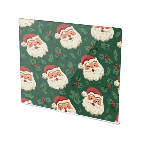 13.4" x 16.5" Food-Grade Acrylic Cutting Board Non-Slip Kitchen Chopping Board Green Pattern Of Santa Claus