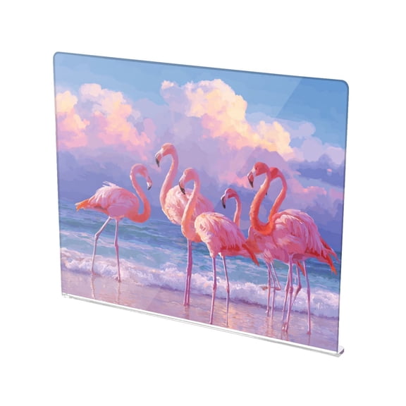 13.4" x 16.5" Food-Grade Acrylic Cutting Board Non-Slip Kitchen Chopping Board Group Of Pink Flamingos