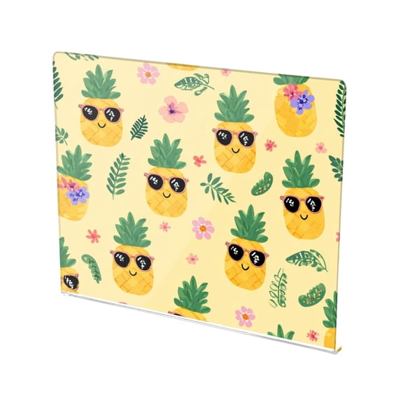 13.4" x 16.5" Food-Grade Acrylic Cutting Board Non-Slip Kitchen Chopping Board Happy Pineapple Summer
