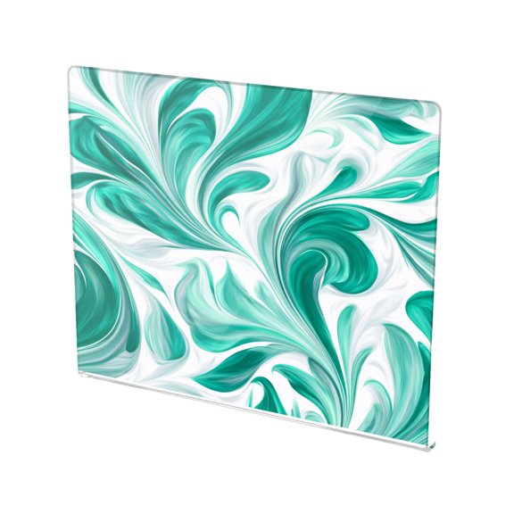 13.4" x 16.5" Food-Grade Acrylic Cutting Board Non-Slip Kitchen Chopping Board Jade Green Marble Pattern