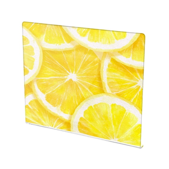 13.4" x 16.5" Food-Grade Acrylic Cutting Board Non-Slip Kitchen Chopping Board Lemon Slice Pattern