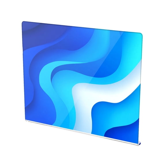 13.4" x 16.5" Food-Grade Acrylic Cutting Board Non-Slip Kitchen Chopping Board Light Blue Flowing River