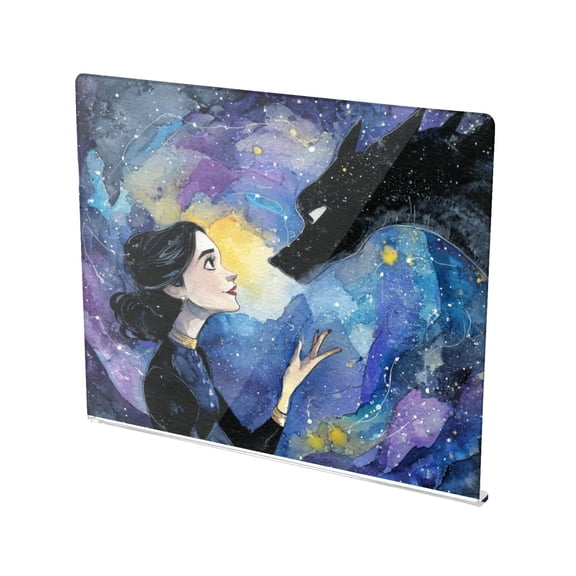 13.4" x 16.5" Food-Grade Acrylic Cutting Board Non-Slip Kitchen Chopping Board Magic Black Dragon