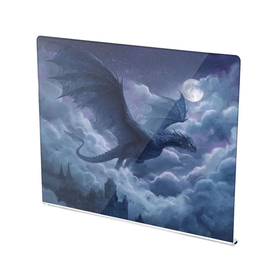 13.4" x 16.5" Food-Grade Acrylic Cutting Board Non-Slip Kitchen Chopping Board Magic Dragon Guardian