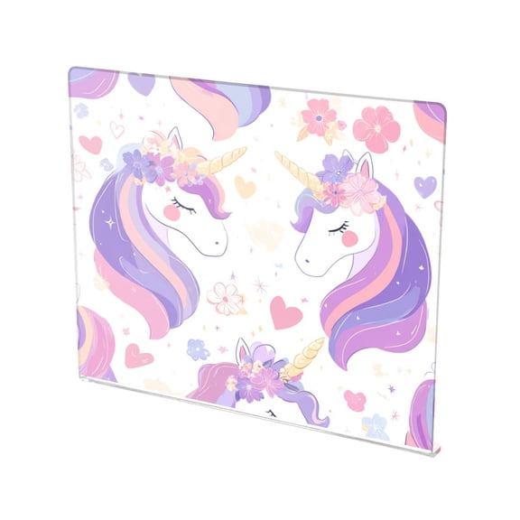 13.4" x 16.5" Food-Grade Acrylic Cutting Board Non-Slip Kitchen Chopping Board Magical Unicorn Garden Pattern