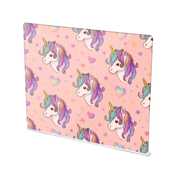 13.4" x 16.5" Food-Grade Acrylic Cutting Board Non-Slip Kitchen Chopping Board Magical Unicorn Love Pattern