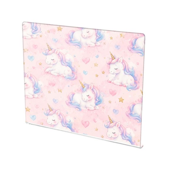 13.4" x 16.5" Food-Grade Acrylic Cutting Board Non-Slip Kitchen Chopping Board Magical Unicorn Pink Dreams
