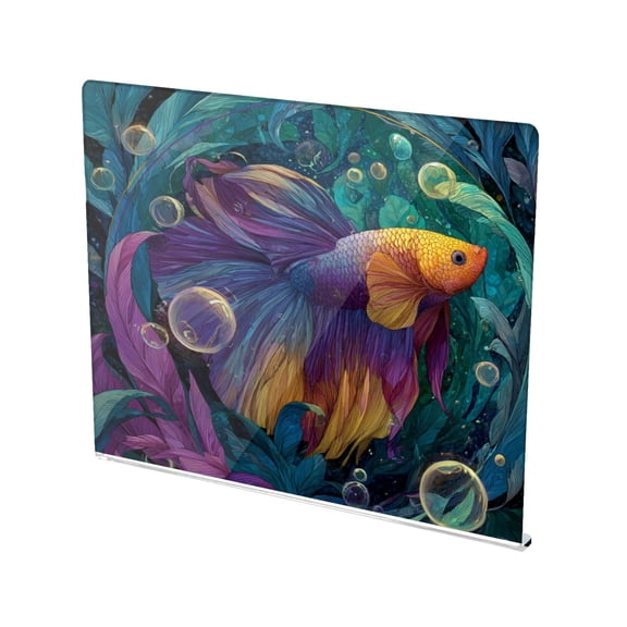13.4" x 16.5" Food-Grade Acrylic Cutting Board Non-Slip Kitchen Chopping Board Majestic Betta Fish
