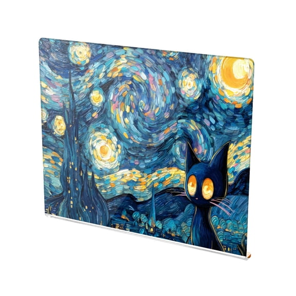 13.4" x 16.5" Food-Grade Acrylic Cutting Board Non-Slip Kitchen Chopping Board Mysterious Black Cat