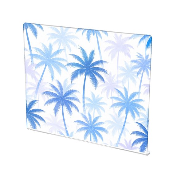 13.4" x 16.5" Food-Grade Acrylic Cutting Board Non-Slip Kitchen Chopping Board Ocean Blue Palm Trees Pattern