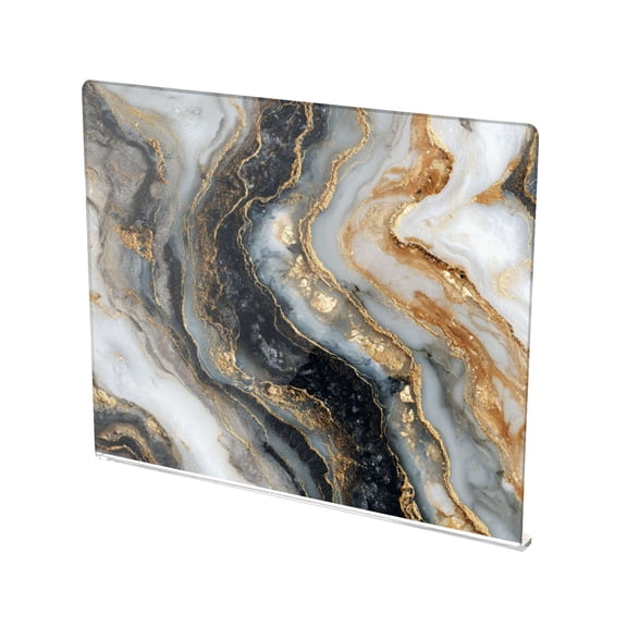 13.4" x 16.5" Food-Grade Acrylic Cutting Board Non-Slip Kitchen Chopping Board Onyx Gilded Marble