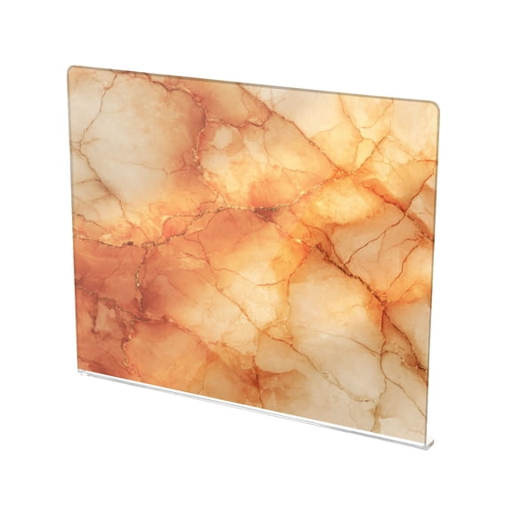 13.4" x 16.5" Food-Grade Acrylic Cutting Board Non-Slip Kitchen Chopping Board Orange Marble Crack