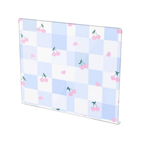 13.4" x 16.5" Food-Grade Acrylic Cutting Board Non-Slip Kitchen Chopping Board Pastel Cherry Checkered Pattern