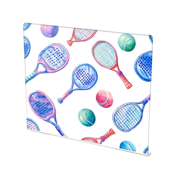 13.4" x 16.5" Food-Grade Acrylic Cutting Board Non-Slip Kitchen Chopping Board Pastel Court Sports Tile
