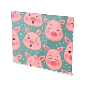 13.4" x 16.5" Food-Grade Acrylic Cutting Board Non-Slip Kitchen Chopping Board Piggy Moods Pattern