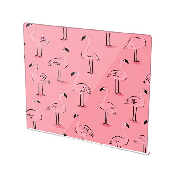 13.4" x 16.5" Food-Grade Acrylic Cutting Board Non-Slip Kitchen Chopping Board Pink Cute Flamingos