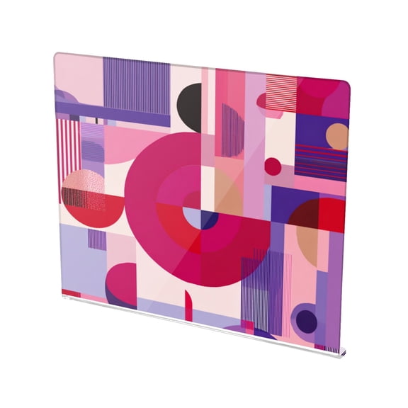 13.4" x 16.5" Food-Grade Acrylic Cutting Board Non-Slip Kitchen Chopping Board Pink and Purple Record Pattern