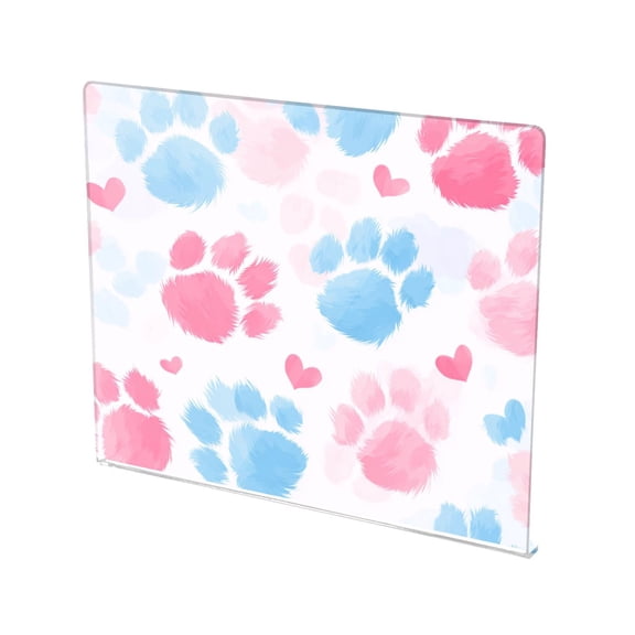 13.4" x 16.5" Food-Grade Acrylic Cutting Board Non-Slip Kitchen Chopping Board Plush Dog Paw Print Pattern