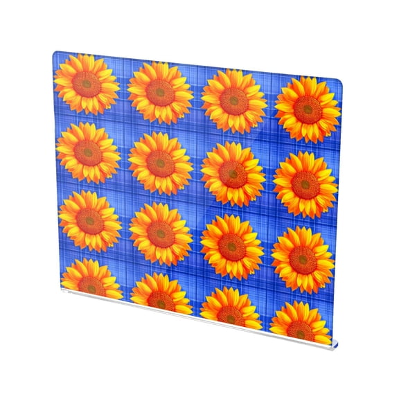 13.4" x 16.5" Food-Grade Acrylic Cutting Board Non-Slip Kitchen Chopping Board Quilted Seamless Sunflowers Pattern