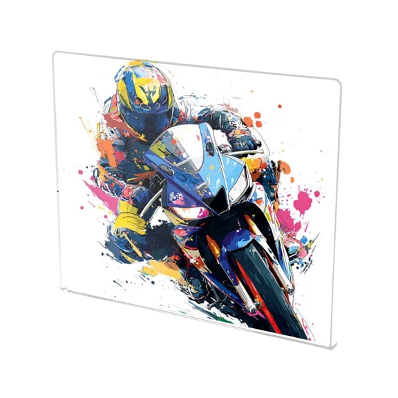 13.4" x 16.5" Food-Grade Acrylic Cutting Board Non-Slip Kitchen Chopping Board Racing Splash Pattern