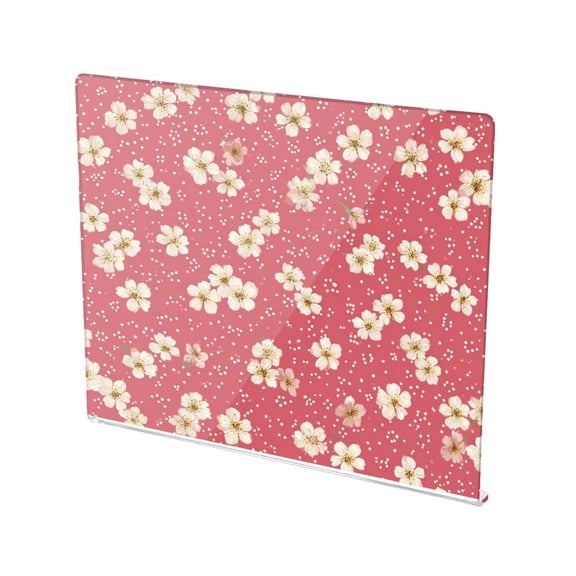 13.4" x 16.5" Food-Grade Acrylic Cutting Board Non-Slip Kitchen Chopping Board Red Cherry Blossom Print