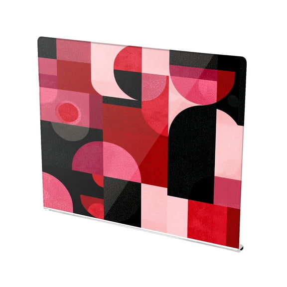 13.4" x 16.5" Food-Grade Acrylic Cutting Board Non-Slip Kitchen Chopping Board Red and Black Record Pattern