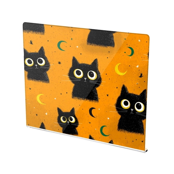 13.4" x 16.5" Food-Grade Acrylic Cutting Board Non-Slip Kitchen Chopping Board Repeating Pattern Of Big-eyed Cat