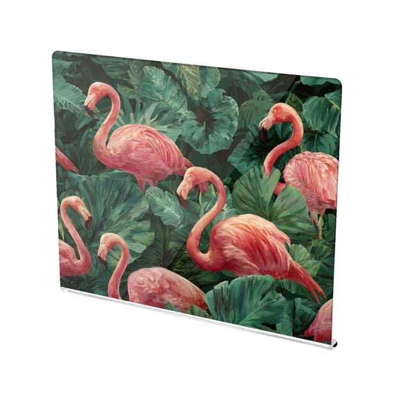 13.4" x 16.5" Food-Grade Acrylic Cutting Board Non-Slip Kitchen Chopping Board Repetitive Flamingos
