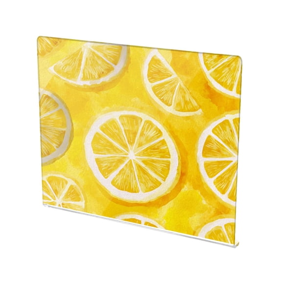 13.4" x 16.5" Food-Grade Acrylic Cutting Board Non-Slip Kitchen Chopping Board Retro Lemon Slice Pattern