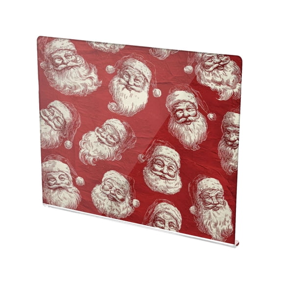 13.4" x 16.5" Food-Grade Acrylic Cutting Board Non-Slip Kitchen Chopping Board Retro-style Santa Claus Faces