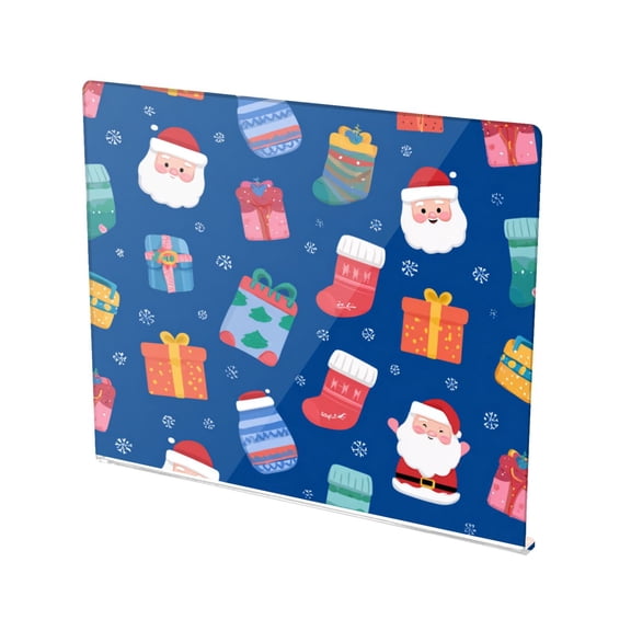 13.4" x 16.5" Food-Grade Acrylic Cutting Board Non-Slip Kitchen Chopping Board Santa Claus and Gifts Pattern