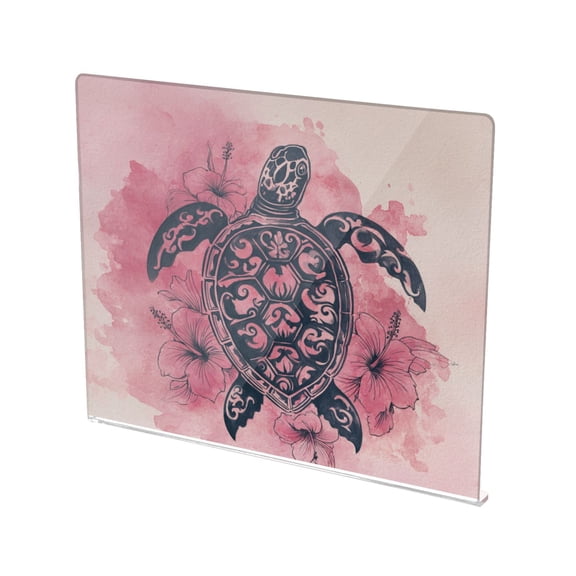 13.4" x 16.5" Food-Grade Acrylic Cutting Board Non-Slip Kitchen Chopping Board Sea Turtle Print Pattern